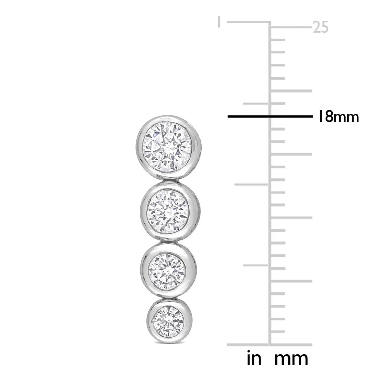 Miadora 2 3/4 CT TGW Cubic Zirconia Graduated Earrings in Sterling Silver - 5.2 mm x 3.2 mm sold by Zulily product image thumbnail 2
