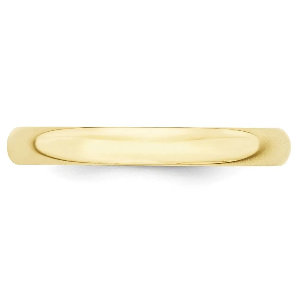 Curata 10k Yellow Gold Unisex 3 mm Half-Round Light Wedding Band (sizes 4-14) sold by Zulily product image thumbnail 3