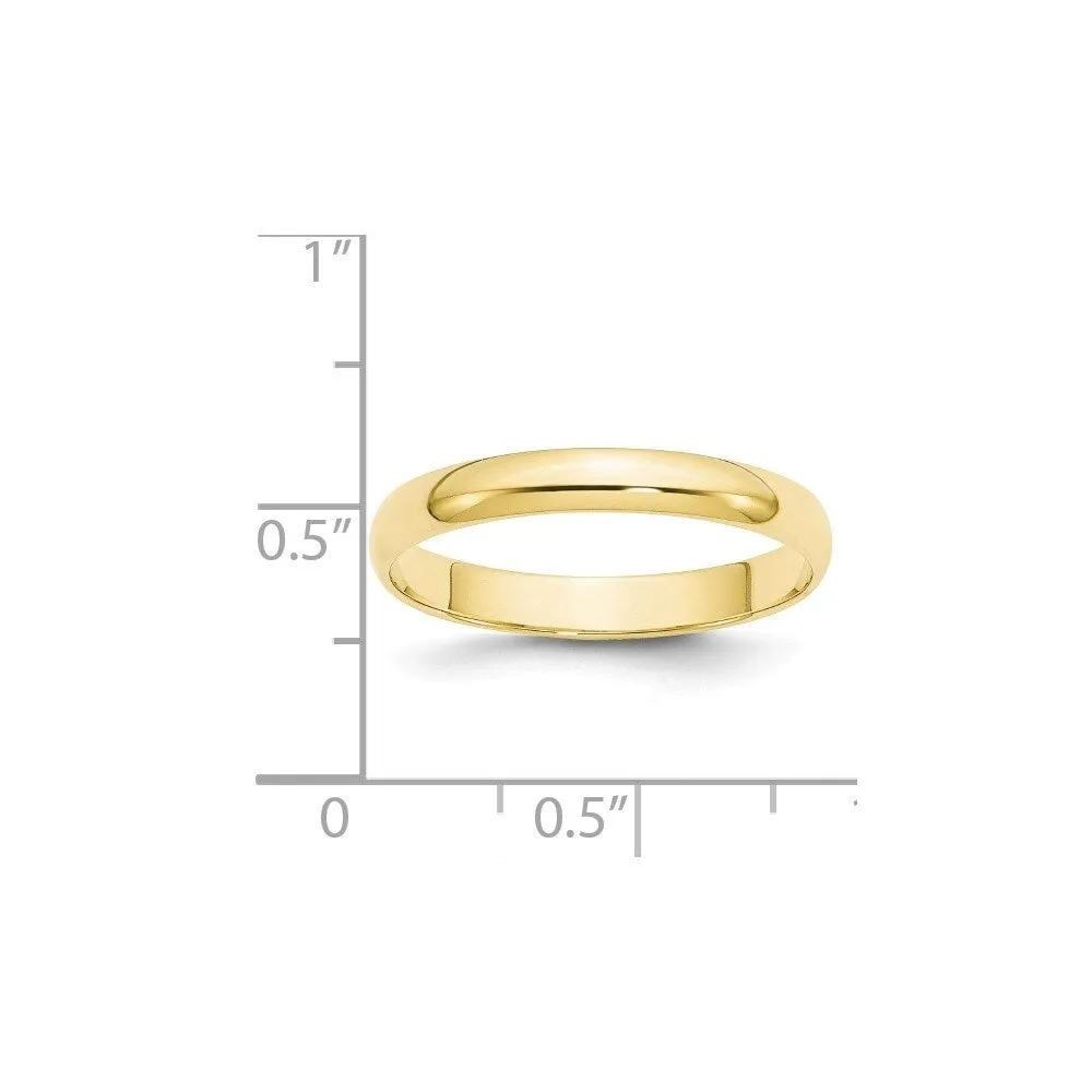 Curata 10k Yellow Gold Unisex 3 mm Half-Round Light Wedding Band (sizes 4-14) sold by Zulily product image thumbnail 2