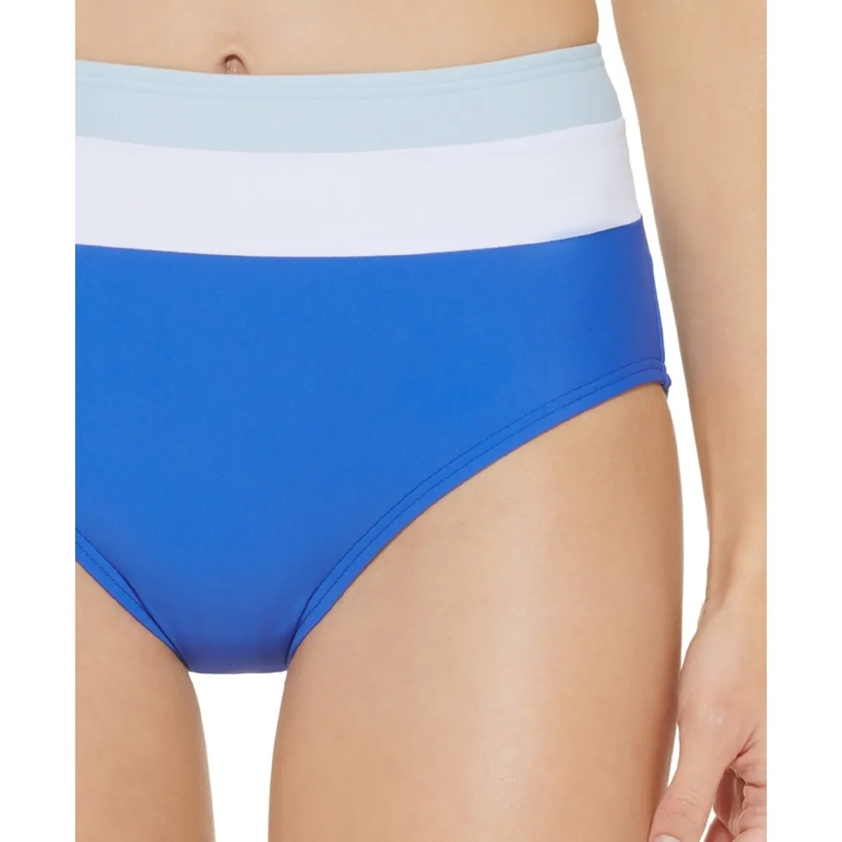 Dkny Women's Colorblocked High Waist Bikini Bottoms Swimsuit Blue sold by Zulily product image thumbnail 5