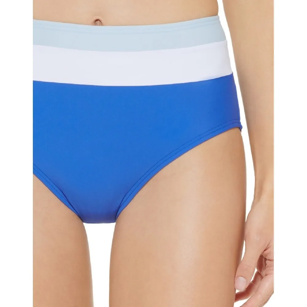 Dkny Women's Colorblocked High Waist Bikini Bottoms Swimsuit Blue sold by Zulily product image thumbnail 2