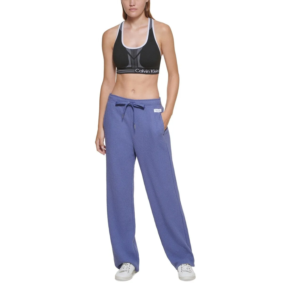 Calvin Klein Women's High Waisted Relaxed Leg Pants Blue Size Large sold by Zulily