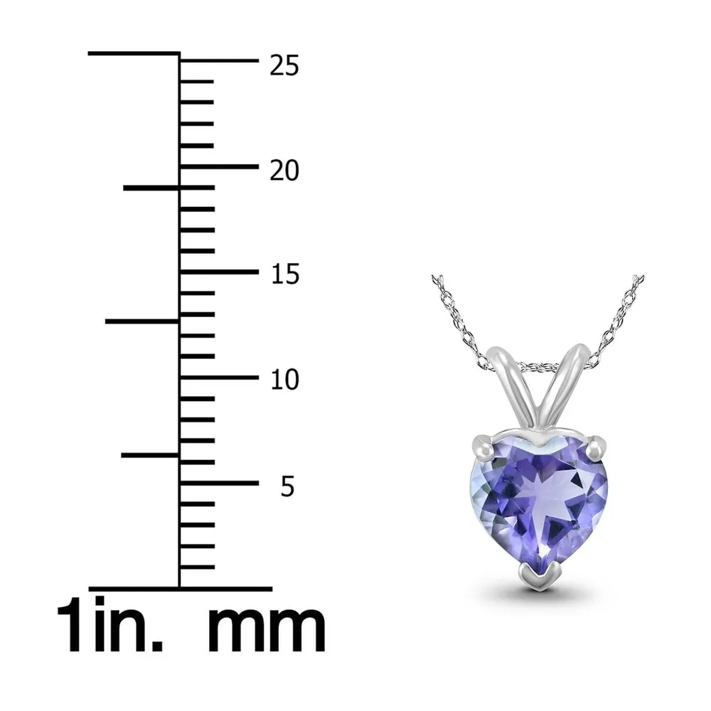 14K White Gold 5MM Heart Tanzanite Pendant sold by Zulily product image thumbnail 3