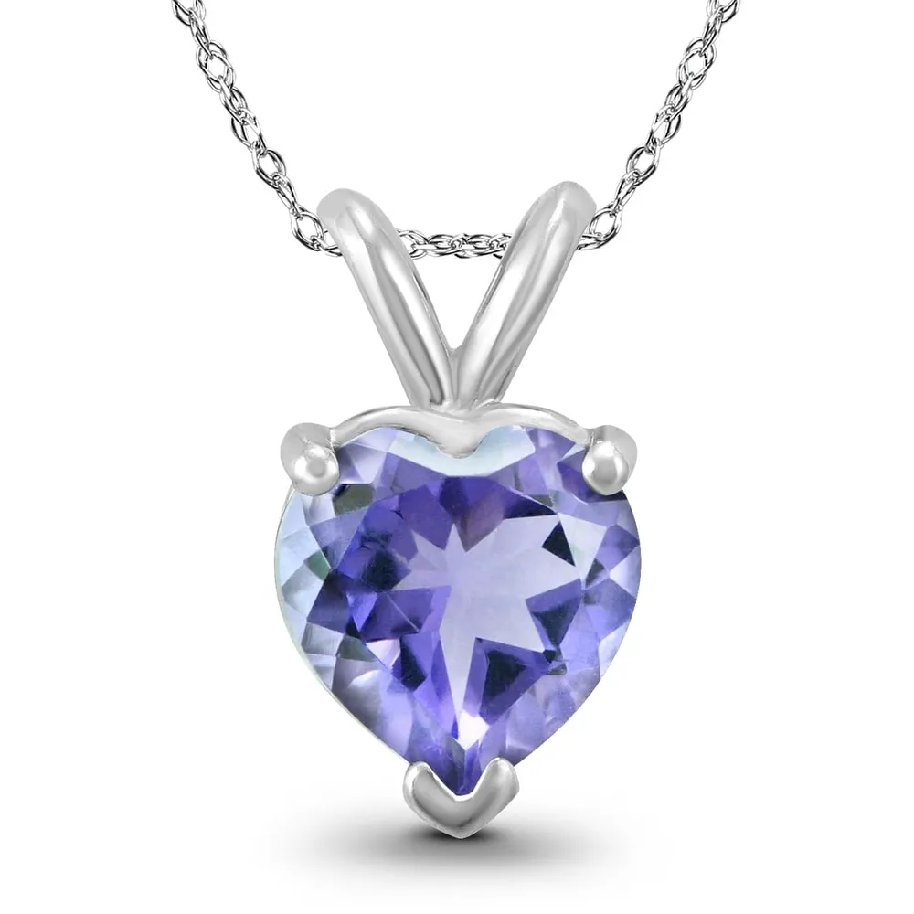 14K White Gold 5MM Heart Tanzanite Pendant sold by Zulily