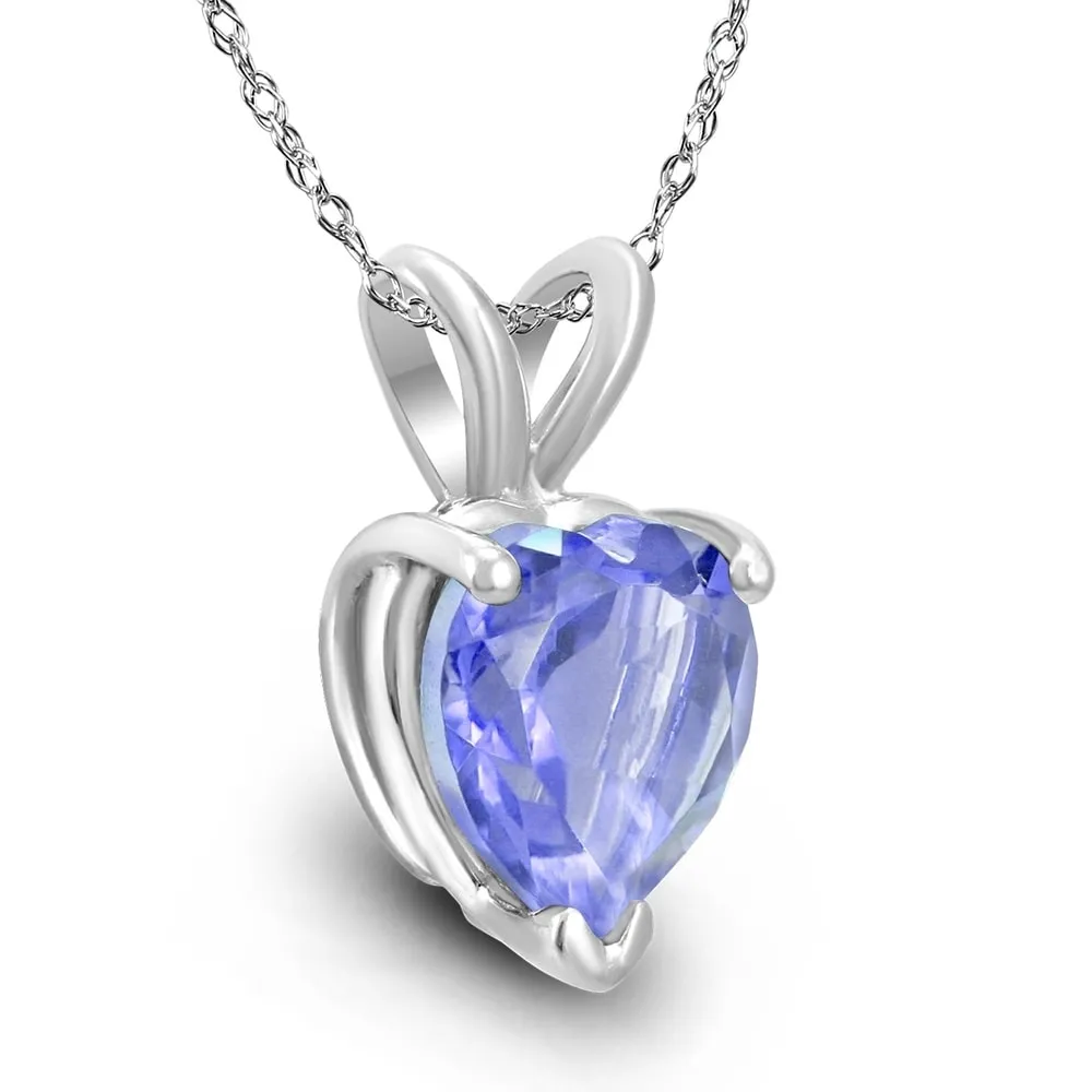 14K White Gold 5MM Heart Tanzanite Pendant sold by Zulily product image thumbnail 2
