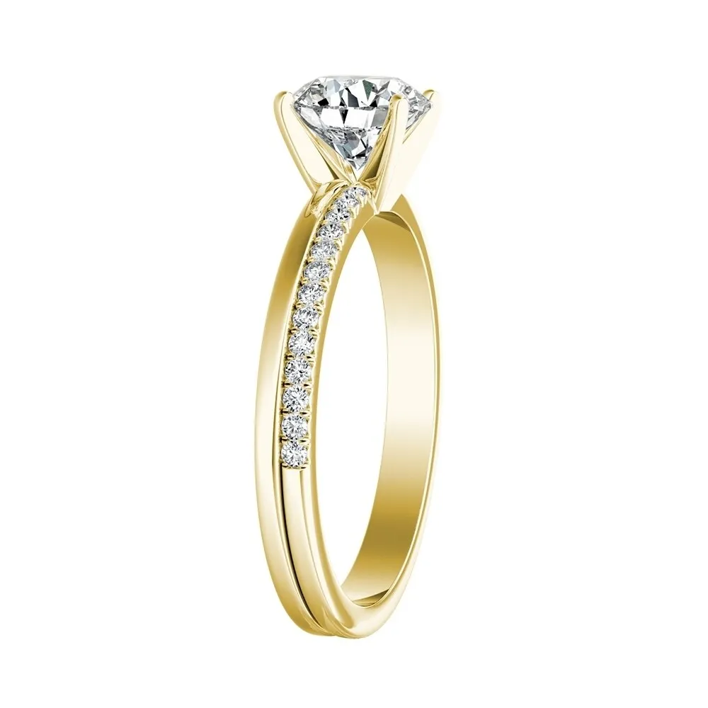 Auriya 14k Gold Modern 2 1/2ct Moissanite and Diamond Engagement Ring 1/8ctw sold by Zulily product image thumbnail 4