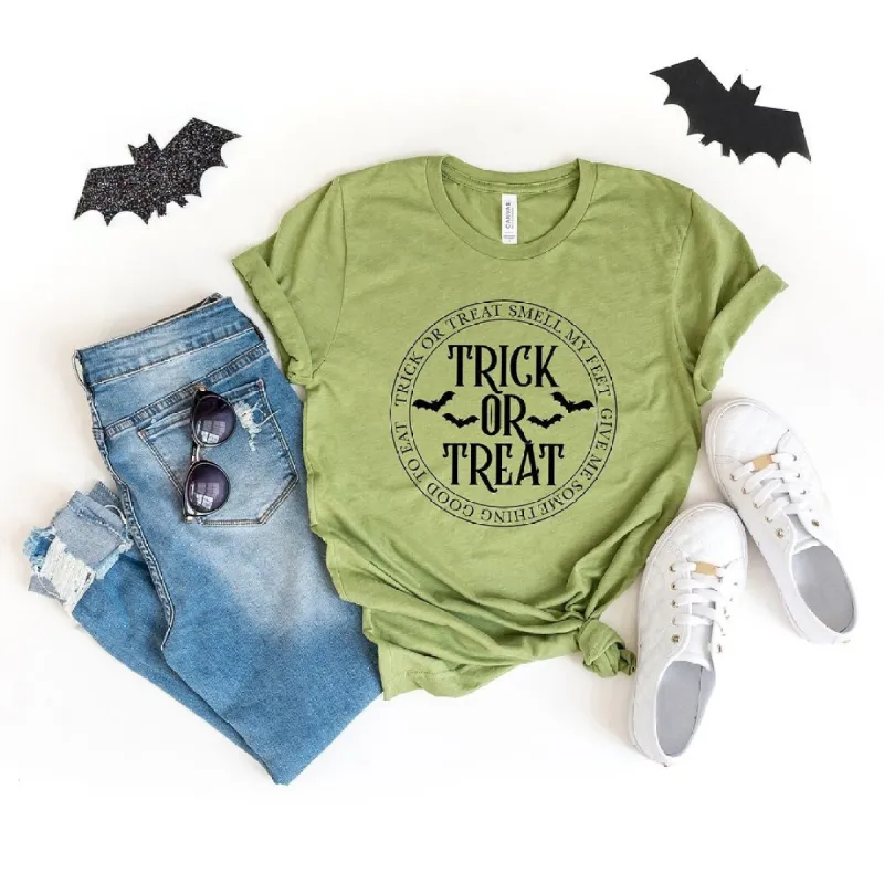 Trick or Treat Circle Short Sleeve Tee sold by Zulily