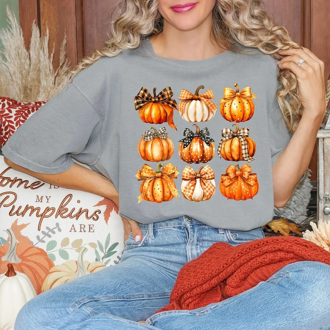 Coquette Fall Pumpkin Chart Garment Dyed Tee sold by Zulily product image thumbnail 3