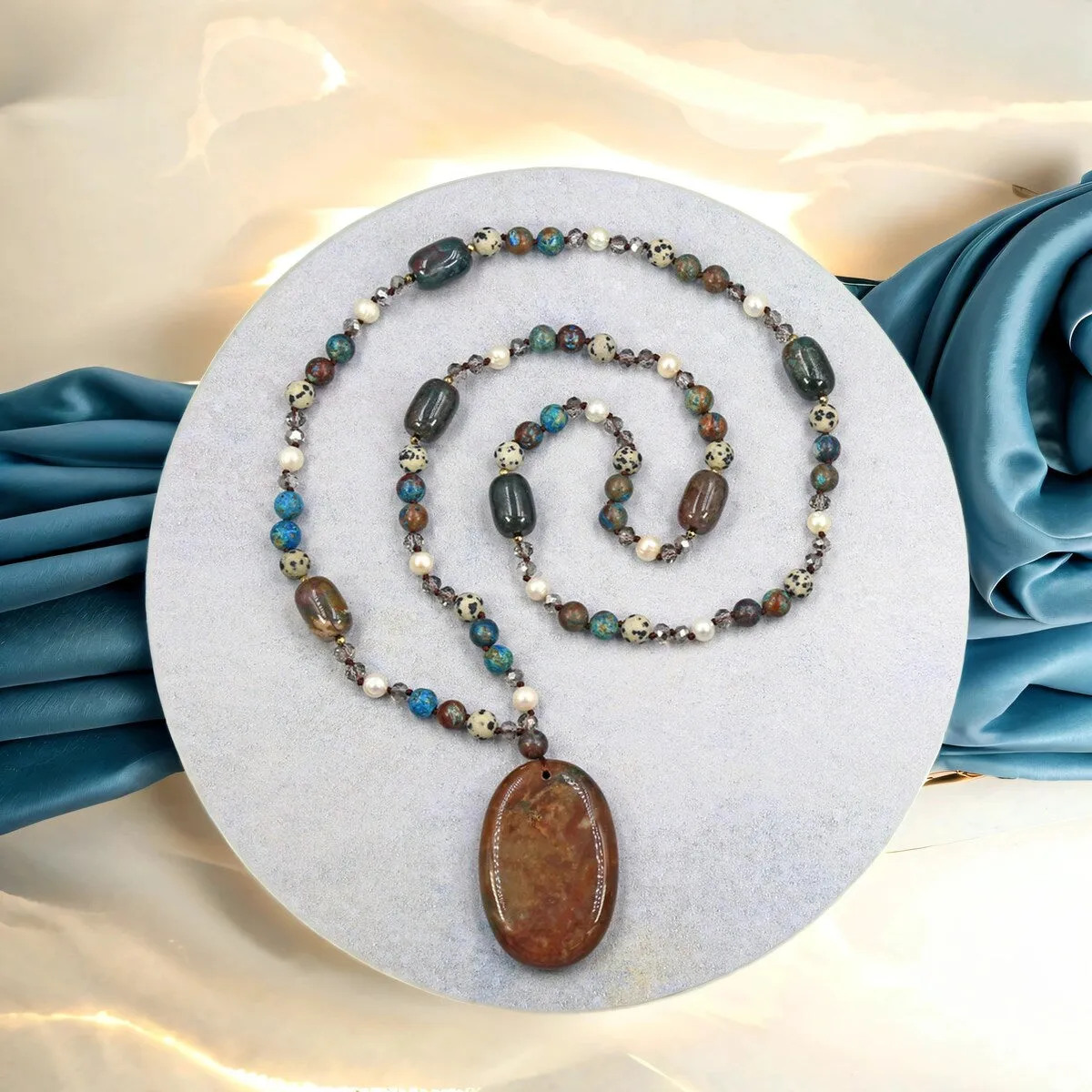 Indian Agate Oval Necklace sold by Zulily