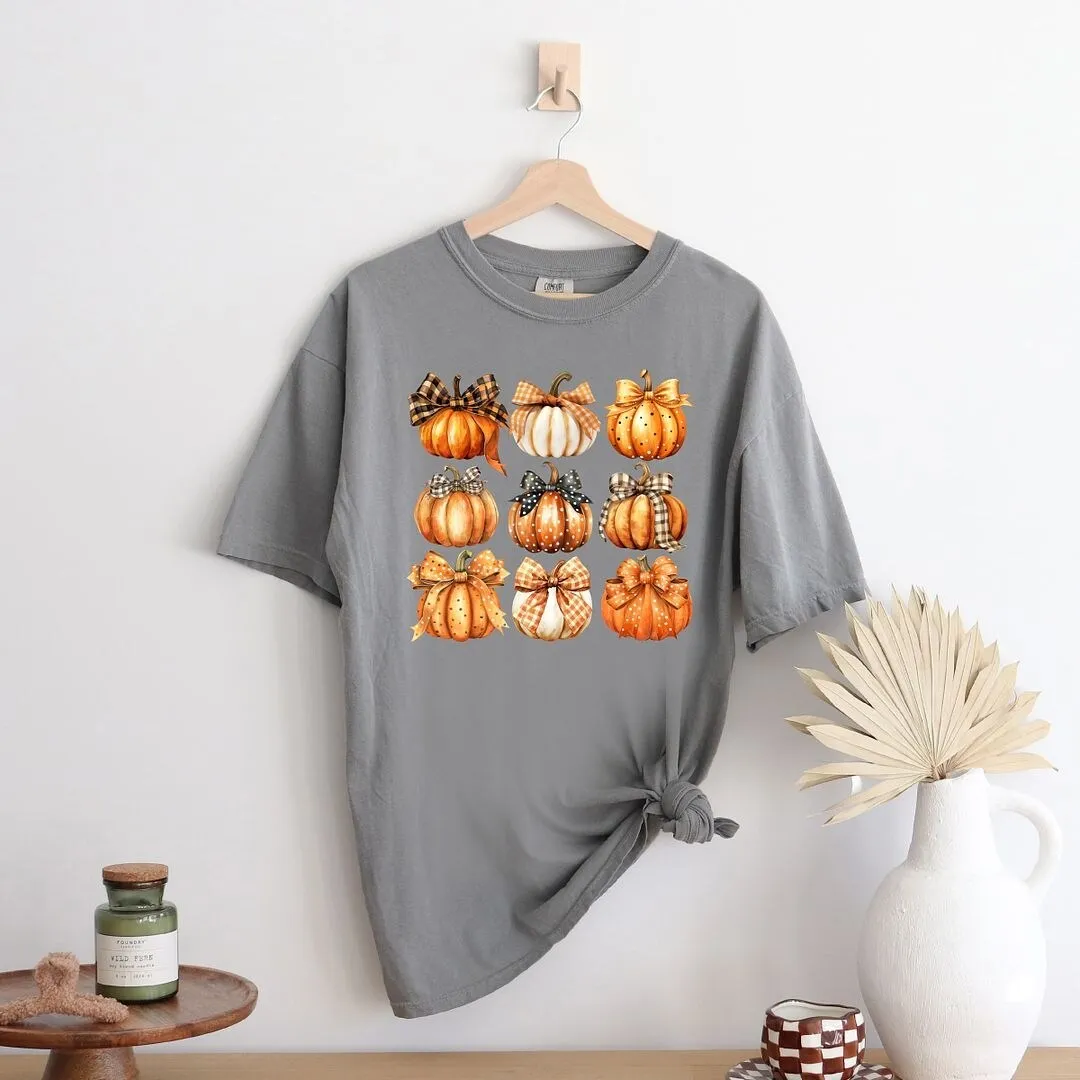 Coquette Fall Pumpkin Chart Garment Dyed Tee sold by Zulily