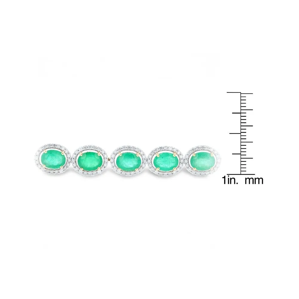 Auriya Yellow 14k Gold 17 5/8ct Emerald and 3ct TDW Diamond Bracelet - Green sold by Zulily product image thumbnail 5