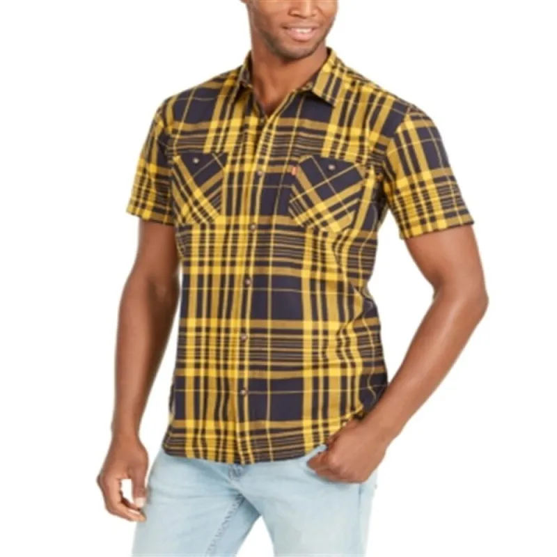 Levi's Men's Branden Plaid Shirt Blue Size X-Large sold by Zulily