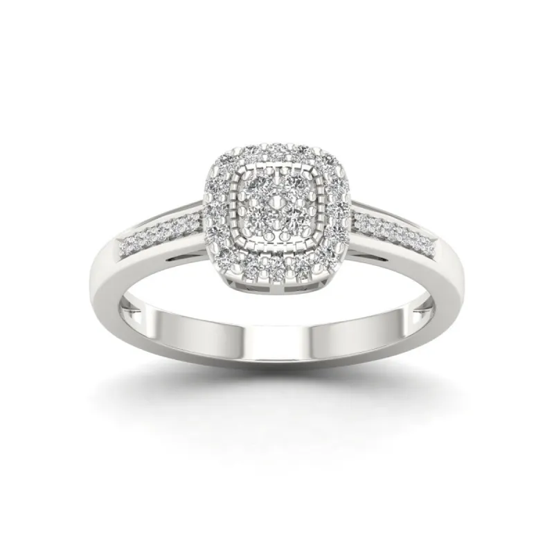 Sterling Silver 1/5ct TDW Diamond Cluster Ring sold by Zulily