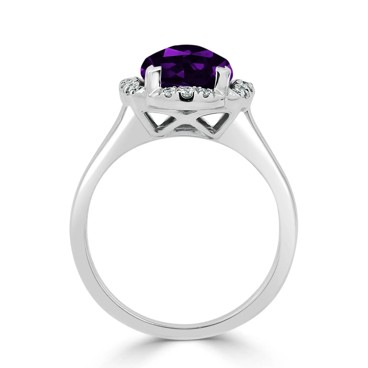 Auriya 2 3/8ct Cushion-cut Purple Amethyst Halo Diamond Engagement Ring 1/8ctw 14k Gold sold by Zulily product image thumbnail 5