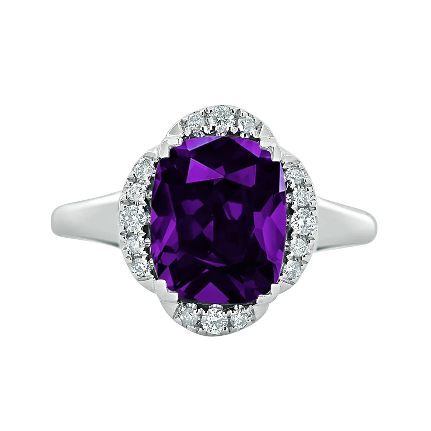 Auriya 2 3/8ct Cushion-cut Purple Amethyst Halo Diamond Engagement Ring 1/8ctw 14k Gold sold by Zulily product image thumbnail 2