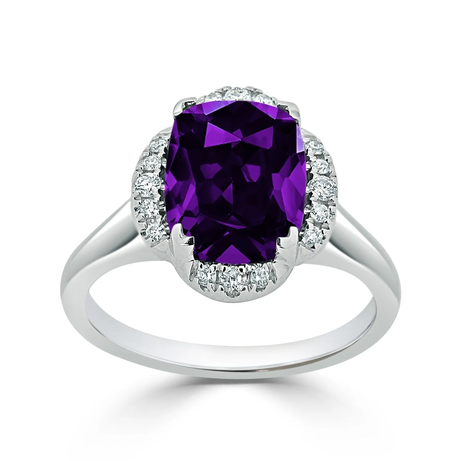 Auriya 2 3/8ct Cushion-cut Purple Amethyst Halo Diamond Engagement Ring 1/8ctw 14k Gold sold by Zulily product image thumbnail 3