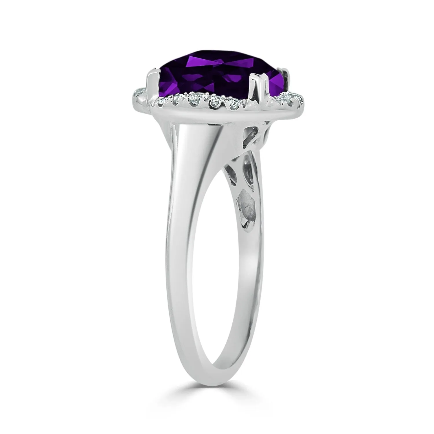 Auriya 2 3/8ct Cushion-cut Purple Amethyst Halo Diamond Engagement Ring 1/8ctw 14k Gold sold by Zulily product image thumbnail 4