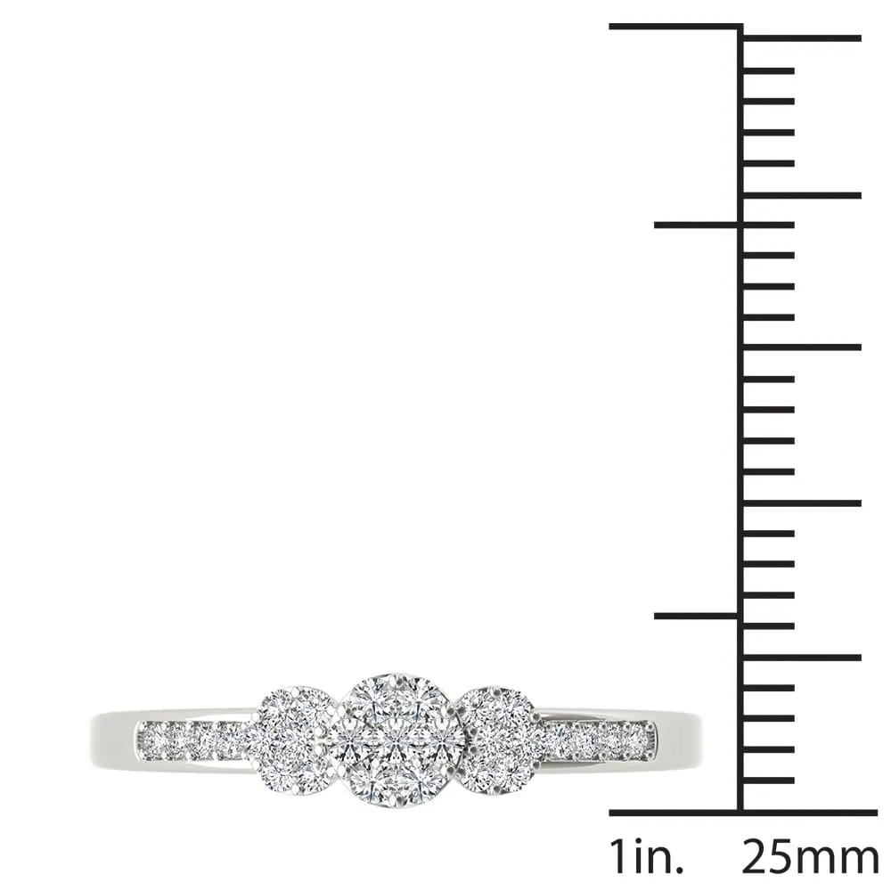 De Couer IGI Certified 10k White Gold 1/5ct TDW Diamond Cluster Engagement Ring sold by Zulily product image thumbnail 4