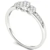 De Couer IGI Certified 10k White Gold 1/5ct TDW Diamond Cluster Engagement Ring sold by Zulily