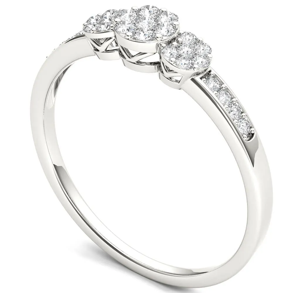 De Couer IGI Certified 10k White Gold 1/5ct TDW Diamond Cluster Engagement Ring sold by Zulily product image thumbnail 2