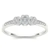 De Couer IGI Certified 10k White Gold 1/5ct TDW Diamond Cluster Engagement Ring sold by Zulily