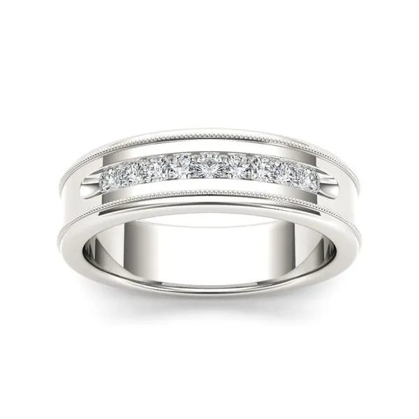 De Couer IGI Certified 14k White Gold 1/3ct TDW Diamond Men's Wedding Band sold by Zulily