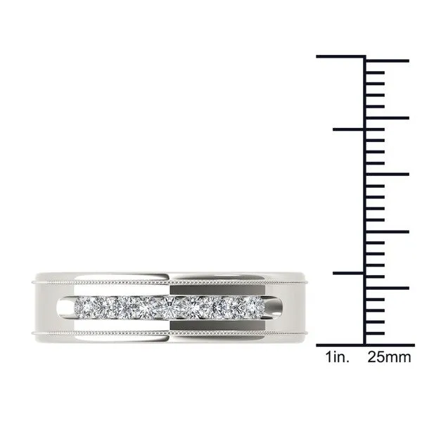 De Couer IGI Certified 14k White Gold 1/3ct TDW Diamond Men's Wedding Band sold by Zulily product image thumbnail 4