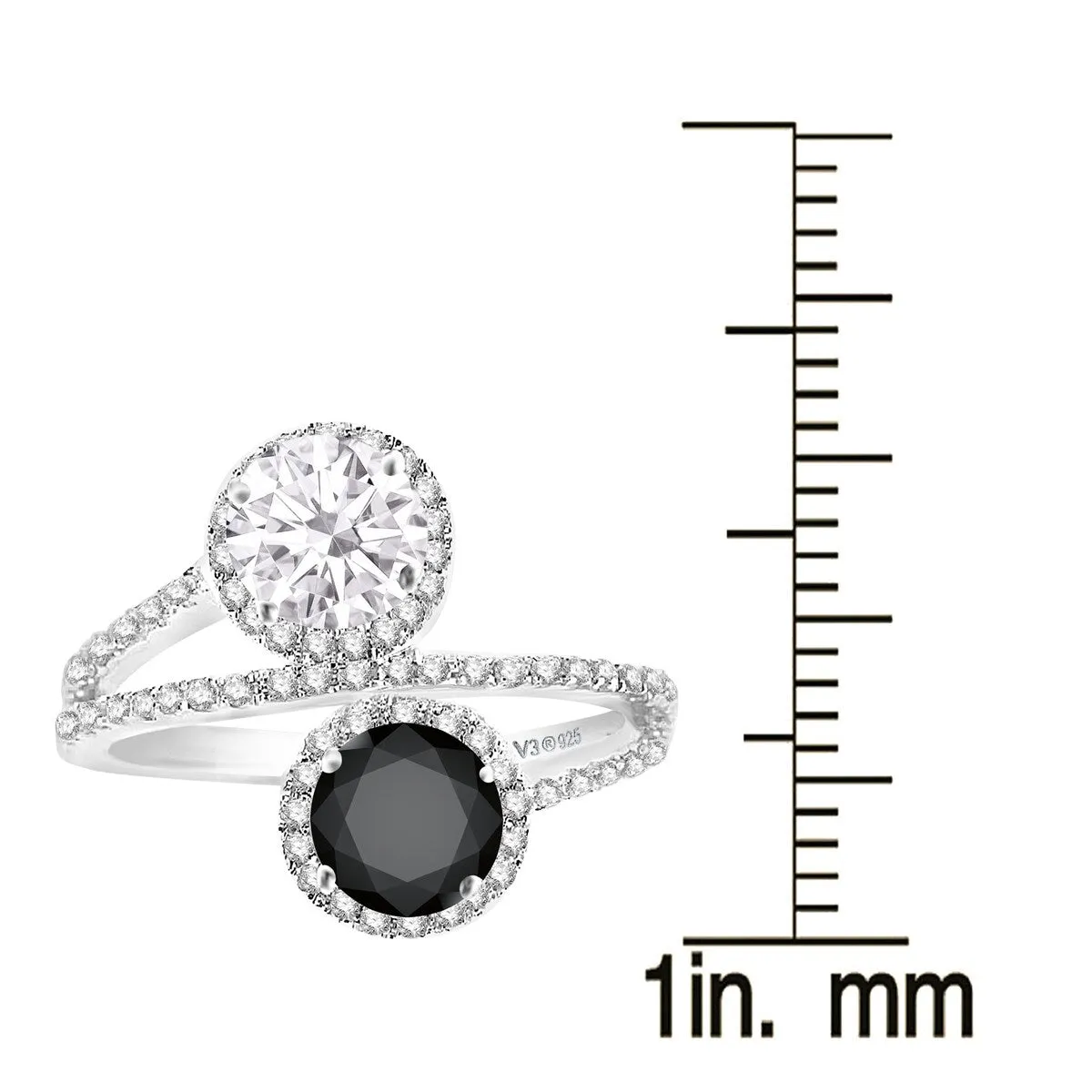 Sterling Silver with Black Diamond, Moissanite & White Topaz Ring sold by Zulily product image thumbnail 3
