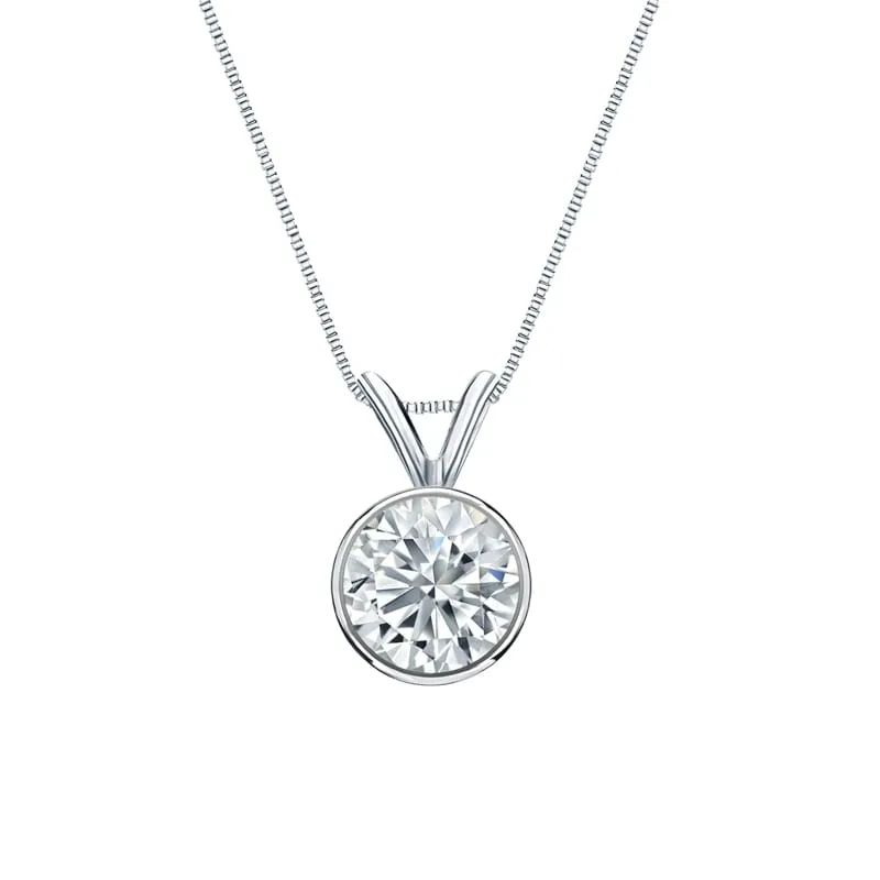 Auriya 14-karat Gold 0.75ctw Round Solitaire Lab Grown Diamond Necklace Bezel (F-G VS) - 0.75 sold by Zulily