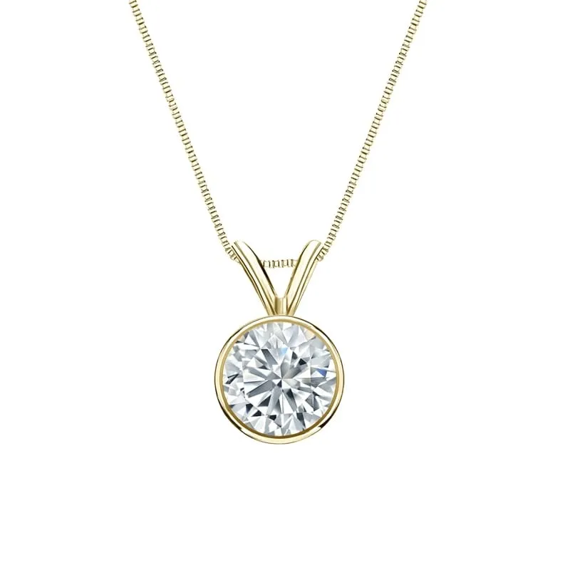 Auriya 14-karat Gold 0.75ctw Round Solitaire Lab Grown Diamond Necklace Bezel (F-G VS) - 0.75 sold by Zulily product image thumbnail 2
