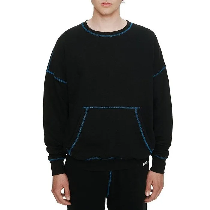 Eleven Paris Men's Contrast Seams Fleece Sweatshirt Black Size Medium sold by Zulily