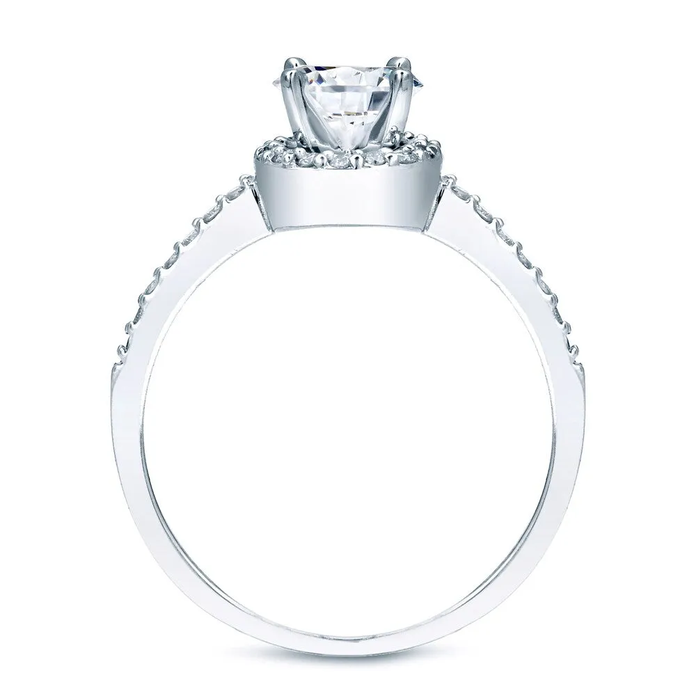 Auriya Platinum 1ctw Round Halo Diamond Engagement Ring Set sold by Zulily product image thumbnail 3