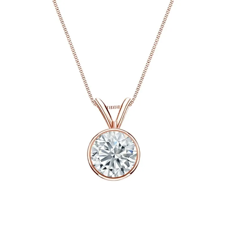 Auriya 14-karat Gold 0.75ctw Round Solitaire Lab Grown Diamond Necklace Bezel (F-G VS) - 0.75 sold by Zulily product image thumbnail 3