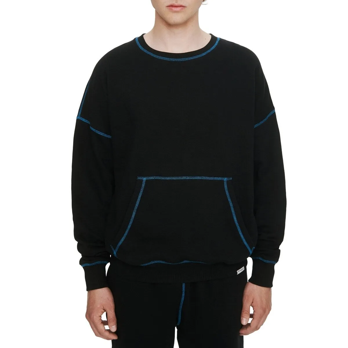 Eleven Paris Men's Contrast Seams Fleece Sweatshirt Black Size Medium sold by Zulily product image thumbnail 3