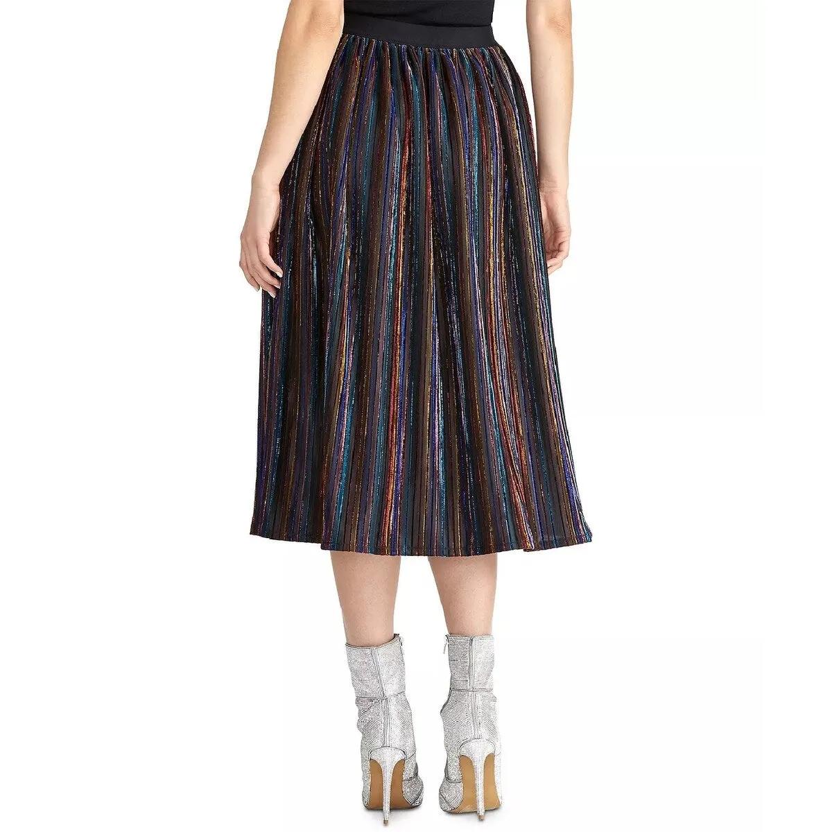 Rachel Roy Junior's Metallic Striped Midi Skirt Black Size XX-Large sold by Zulily product image thumbnail 2