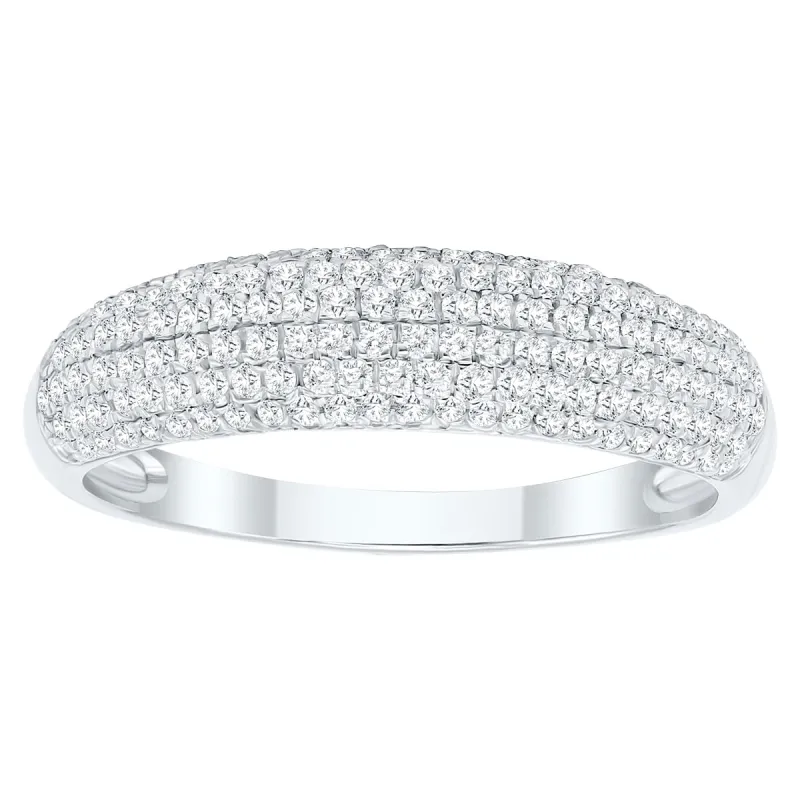 Women's 1/2 Carat TW Round Diamond Pave Set Wedding Anniversary Band in 10K White Gold sold by Zulily