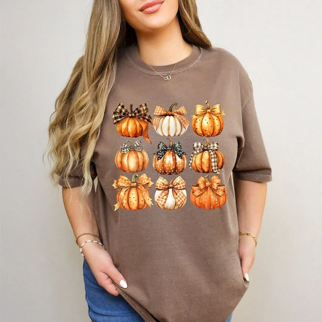 Coquette Fall Pumpkin Chart Garment Dyed Tee sold by Zulily product image thumbnail 3