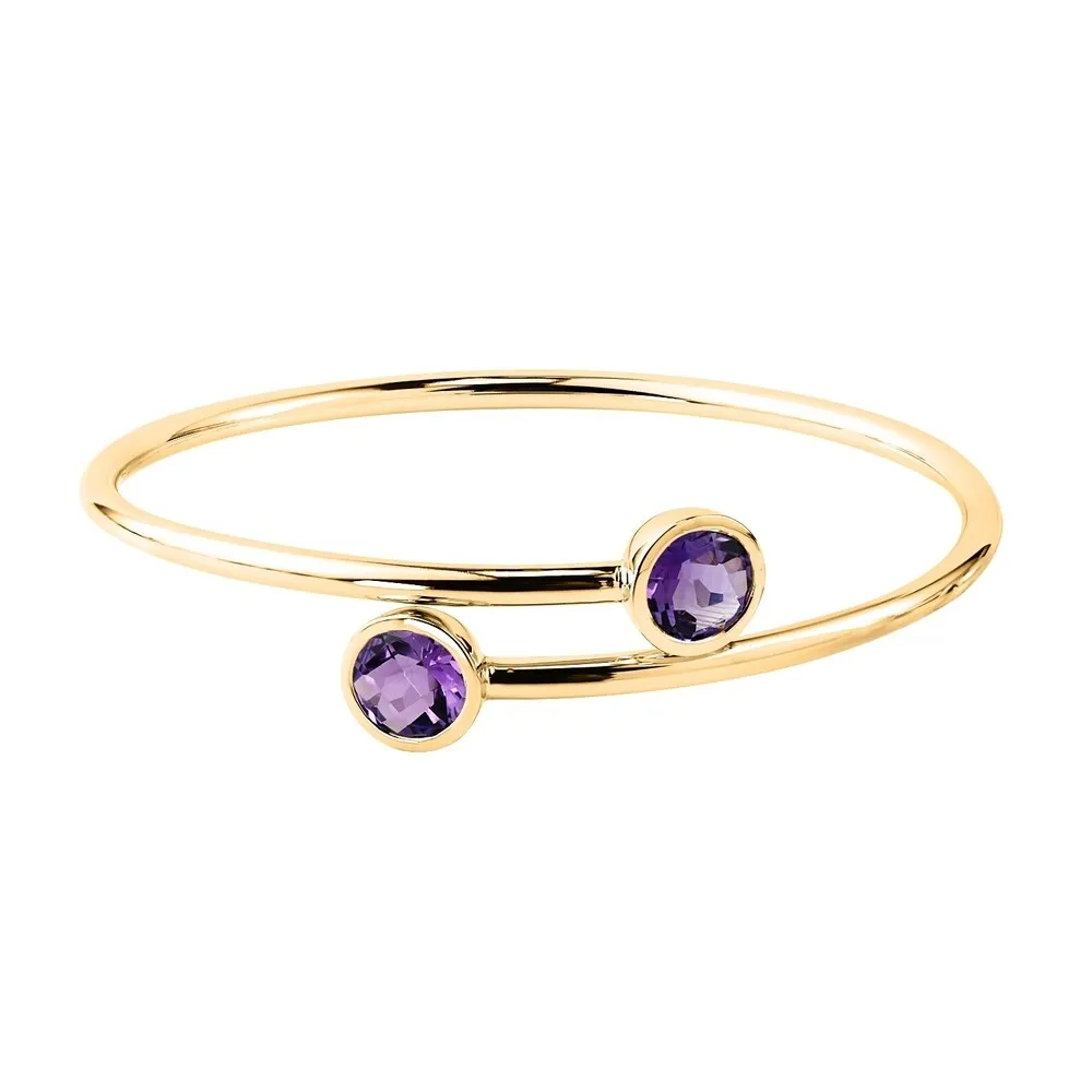 Auriya 3ct Purple Amethyst Bypass Bangle Bracelet Gold over Silver sold by Zulily product image thumbnail 2