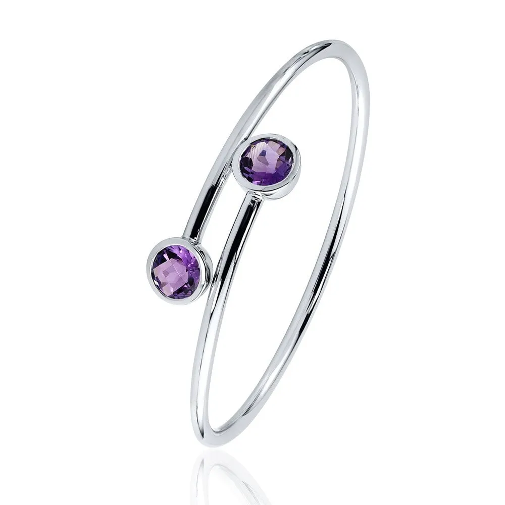 Auriya 3ct Purple Amethyst Bypass Bangle Bracelet Gold over Silver sold by Zulily product image thumbnail 4