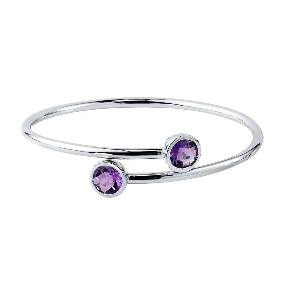 Auriya 3ct Purple Amethyst Bypass Bangle Bracelet Gold over Silver sold by Zulily