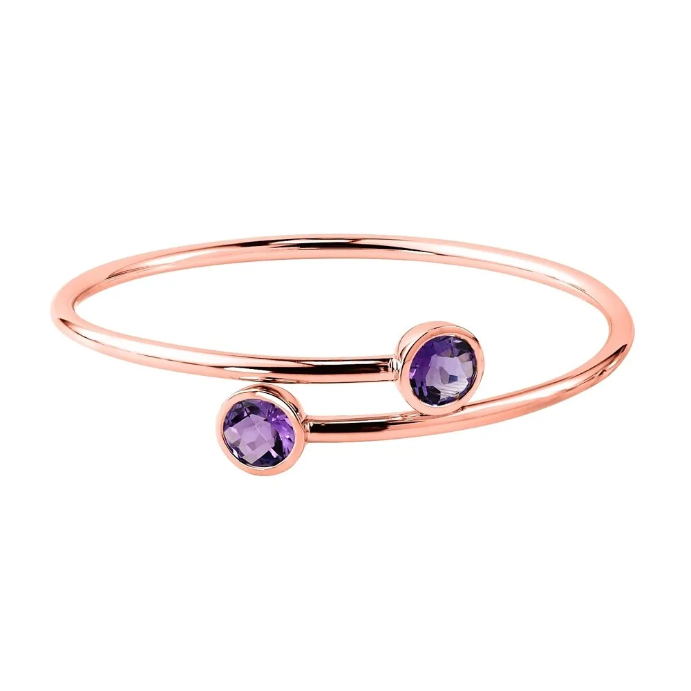 Auriya 3ct Purple Amethyst Bypass Bangle Bracelet Gold over Silver sold by Zulily product image thumbnail 3