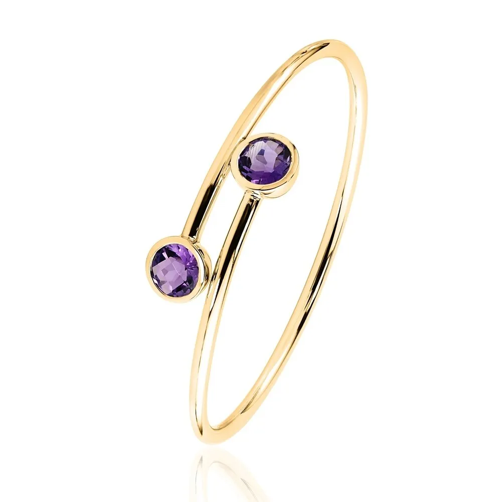 Auriya 3ct Purple Amethyst Bypass Bangle Bracelet Gold over Silver sold by Zulily product image thumbnail 5