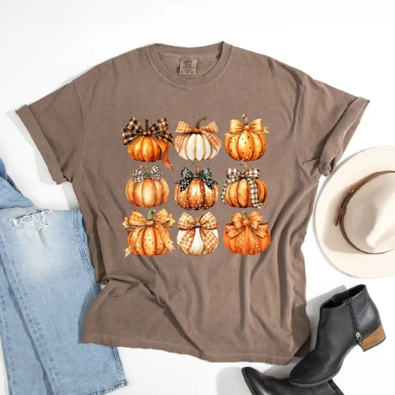 Coquette Fall Pumpkin Chart Garment Dyed Tee sold by Zulily