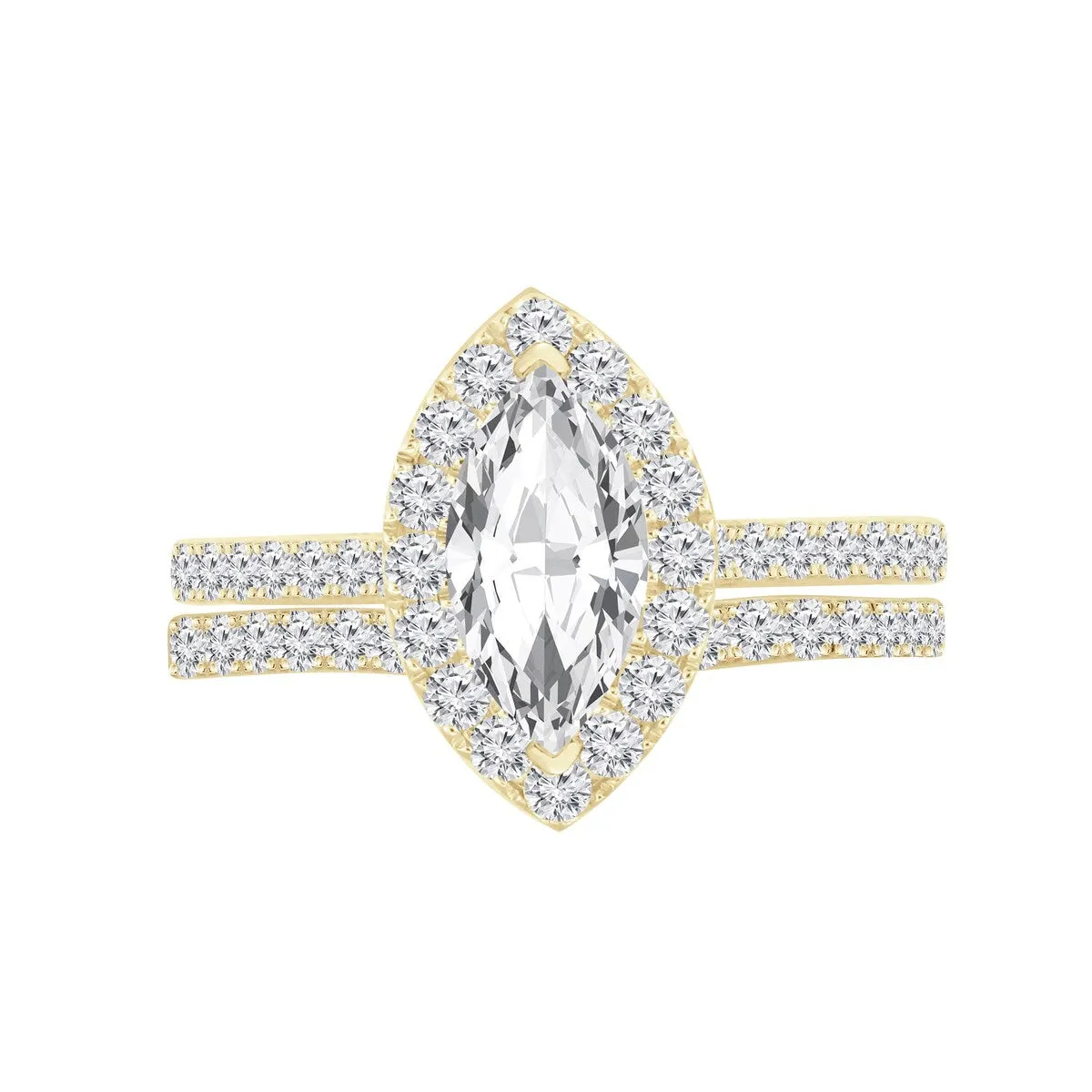 Auriya 1 1/2ctw Marquise Halo Diamond Engagement Ring Set 14k Gold sold by Zulily product image thumbnail 5