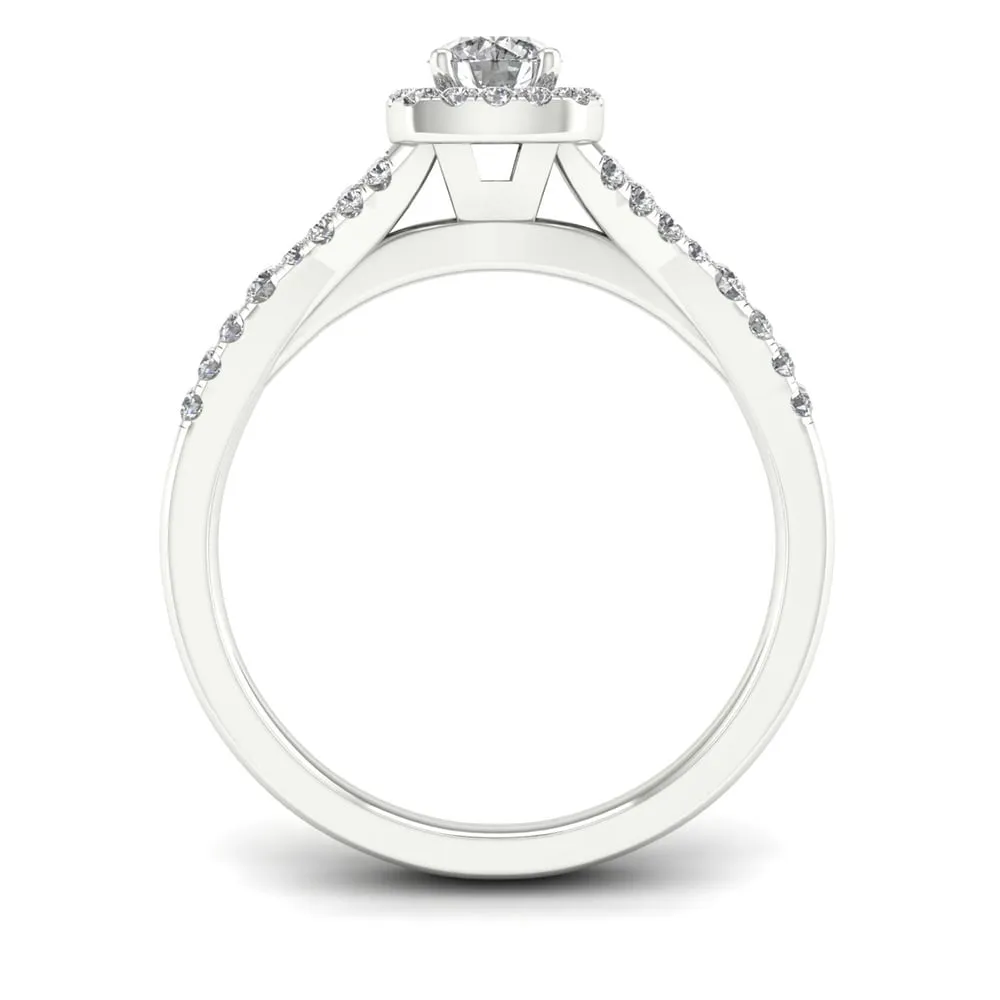 De Couer 1/2ct TDW Diamond Halo Ring - White sold by Zulily product image thumbnail 3
