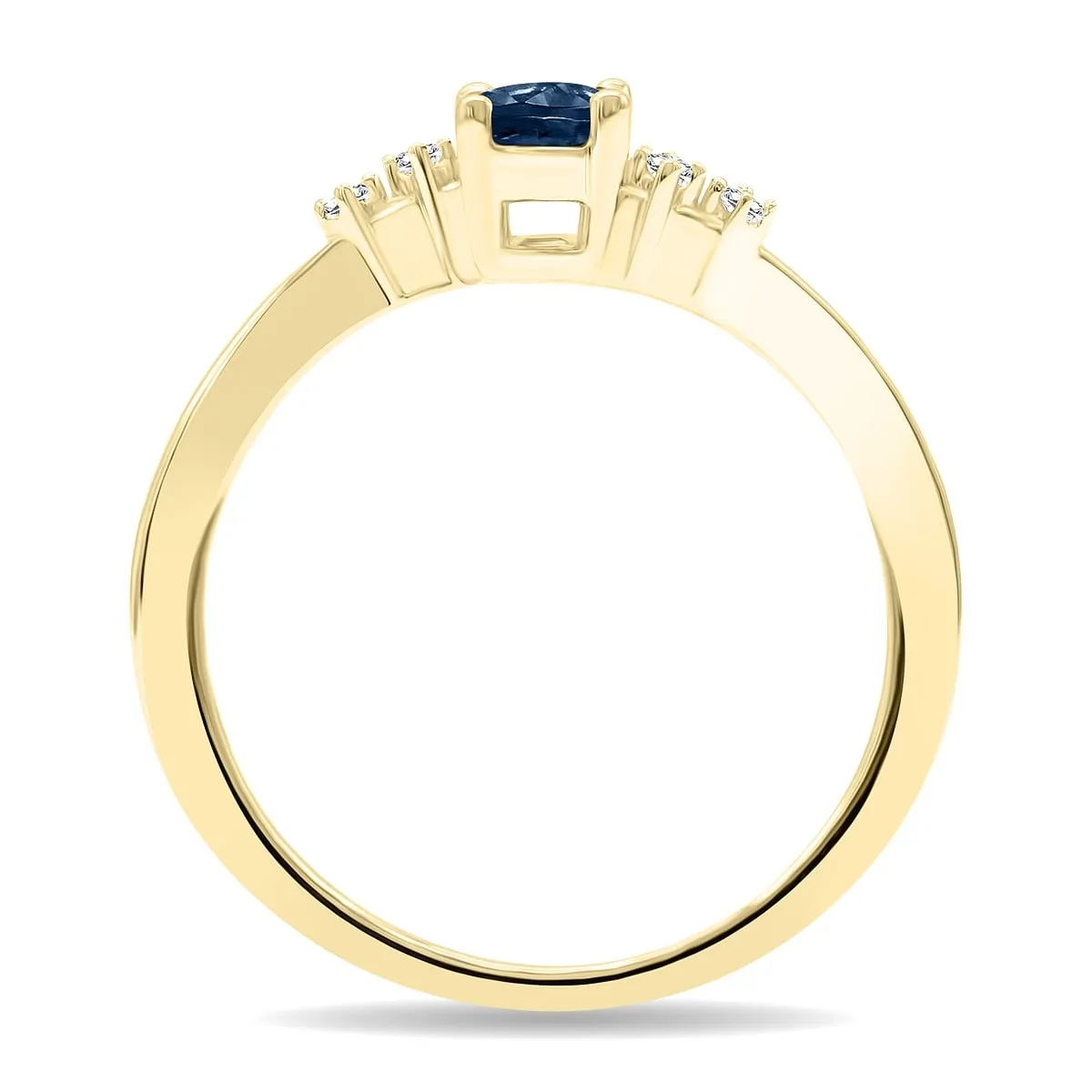 Women's Oval Shaped Sapphire and Diamond Tierra Ring in 10K Yellow Gold sold by Zulily product image thumbnail 3