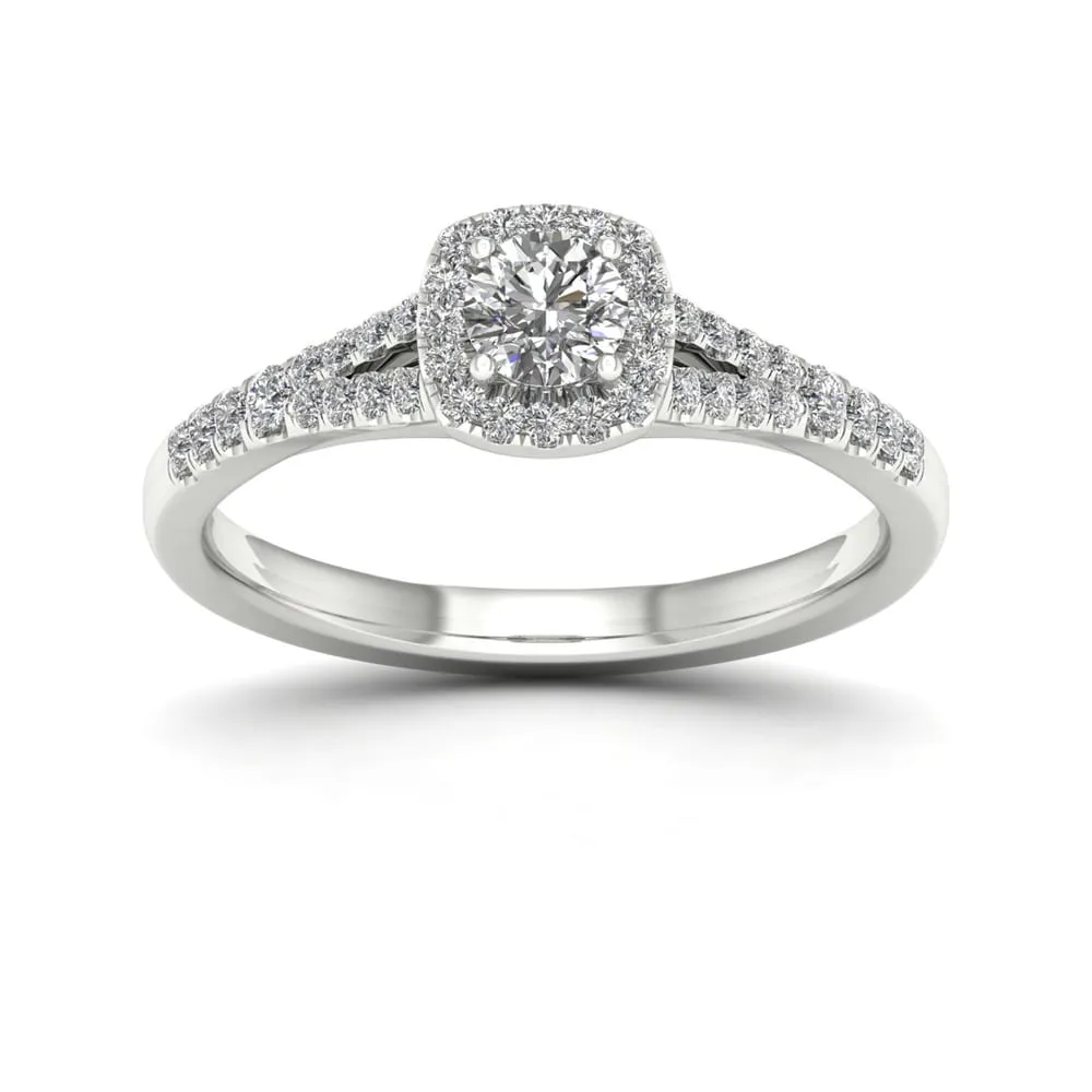 De Couer 1/2ct TDW Diamond Halo Ring - White sold by Zulily