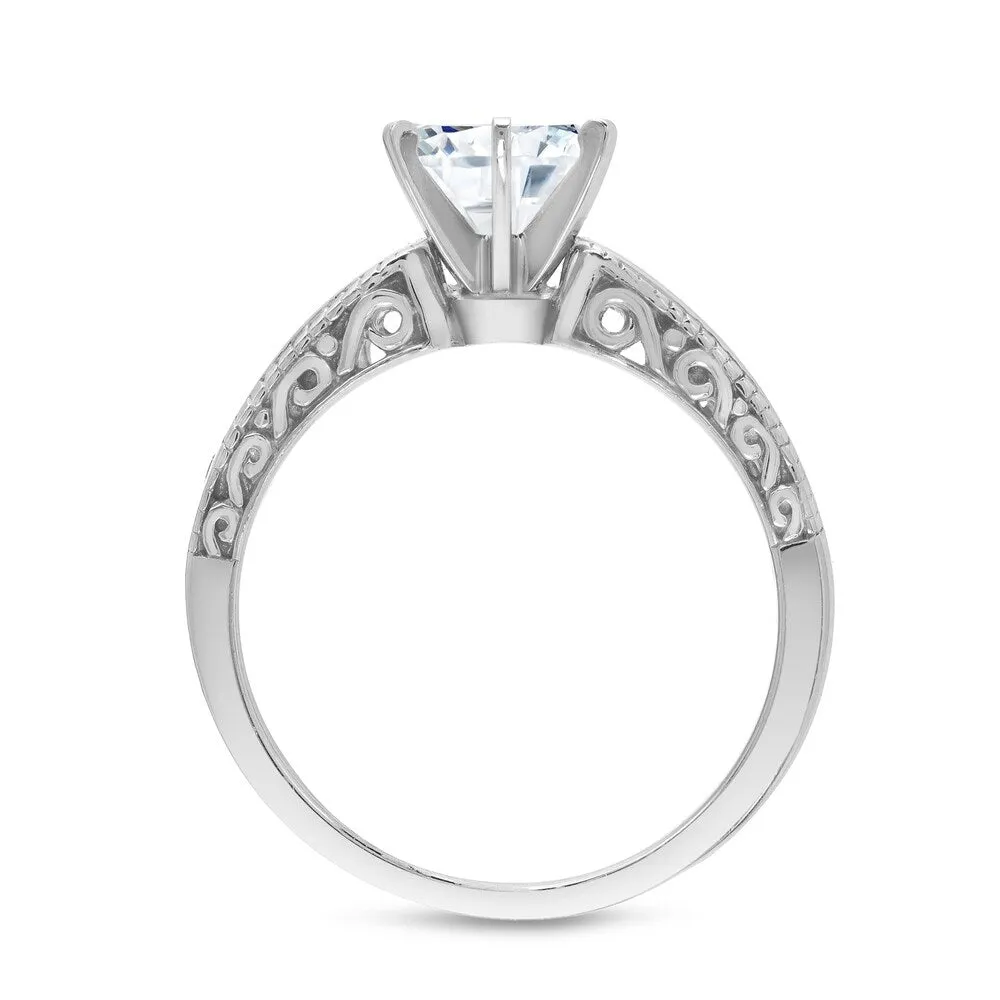 Auriya Vintage 1 1/2ctw Certified Diamond Engagement Ring Set 14k Gold sold by Zulily product image thumbnail 4