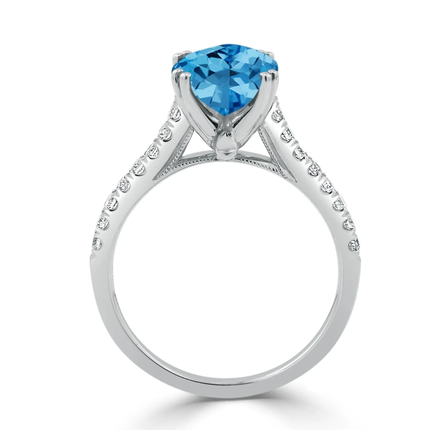 Auriya 2 3/4ct Fancy Oval Swiss Blue Topaz and Diamond Engagement Ring 1/4ctw 14k Gold sold by Zulily product image thumbnail 5