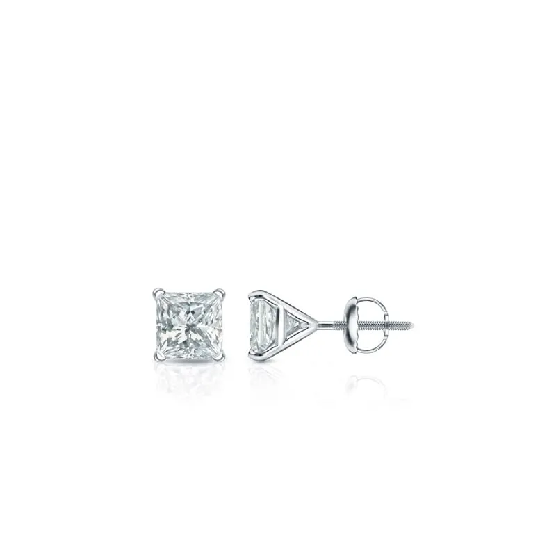 Auriya 18-karat Gold Lab Grown 10.00 carat TDW Princess Diamond Stud Earrings 4-Prong Martini Screw-back sold by Zulily product image thumbnail 5